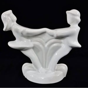 Art Deco flair 80's Dancing couple boy & girl by Harris Potteries, Chicago IL.